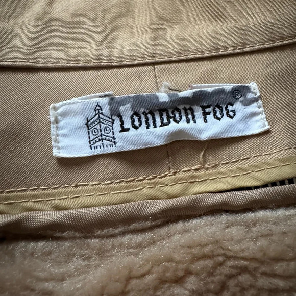 Men London Fog Beige Jacket With Removable Lining Size 46 Regular EUC - Picture 4 of 7